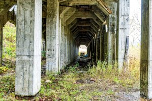 第一選炭工場・貯炭所/築別炭鉱ホッパー内部（北海道羽幌町）