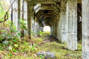 第一選炭工場・貯炭所/築別炭鉱ホッパー内部（北海道羽幌町）